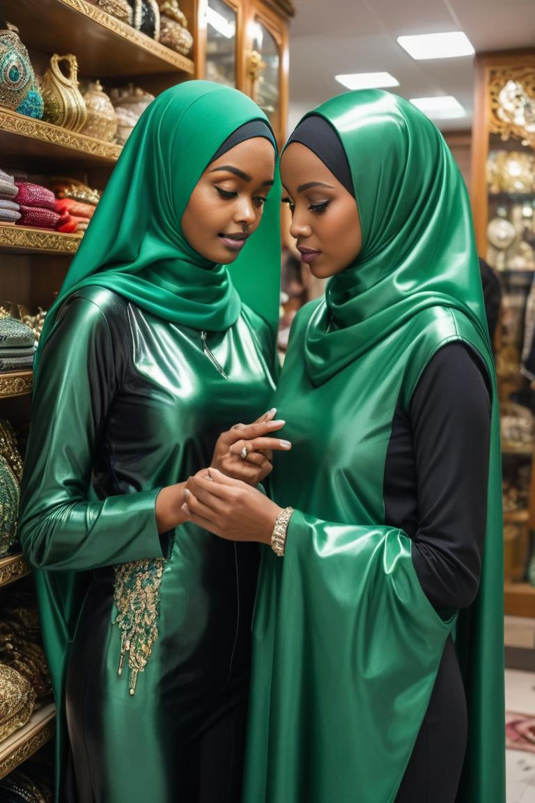 Photify AI prompt preview for Latex Hijab Fashion pack - 240 - 2025-05-09T17:40:01.643Z