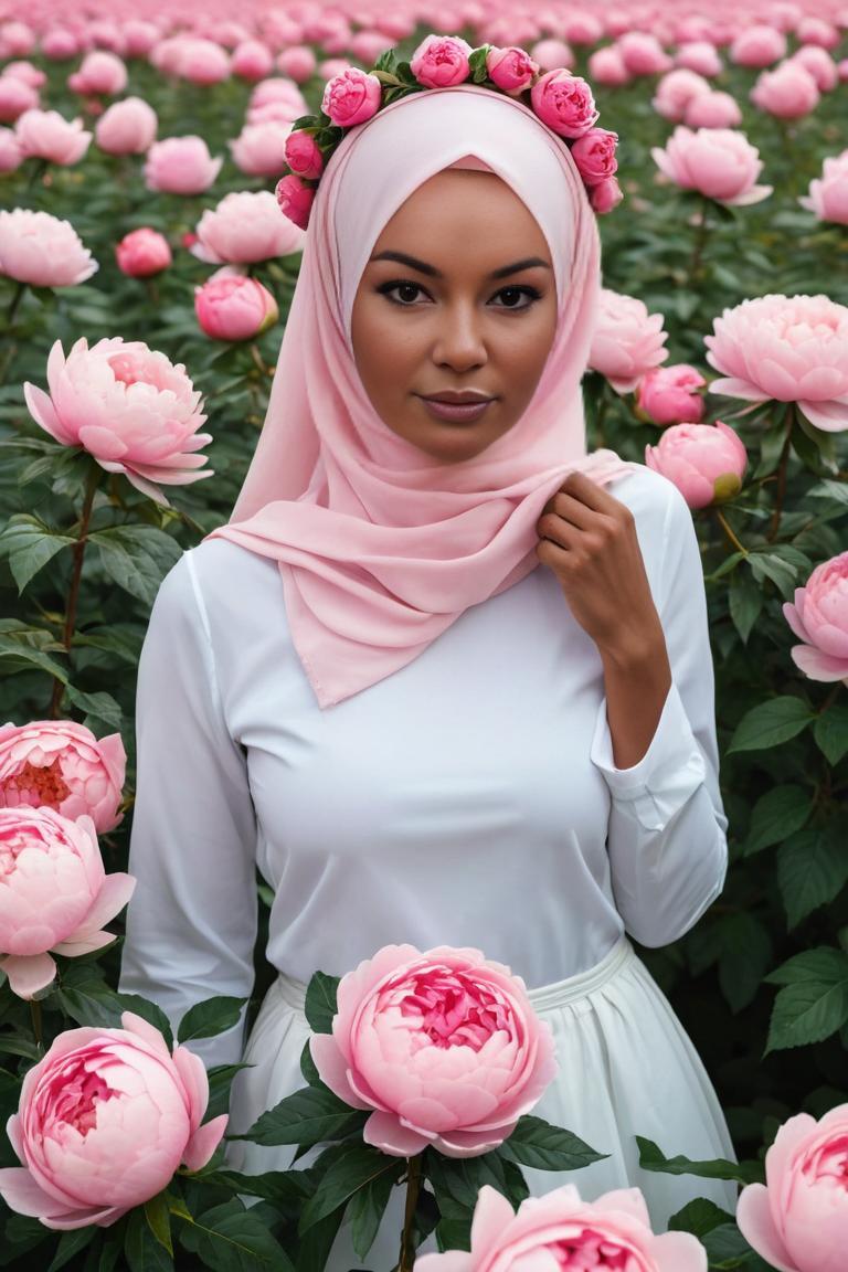 Photify AI prompt preview for Hijab And Flowers pack - 240 - 2025-05-31T00:03:02.689Z