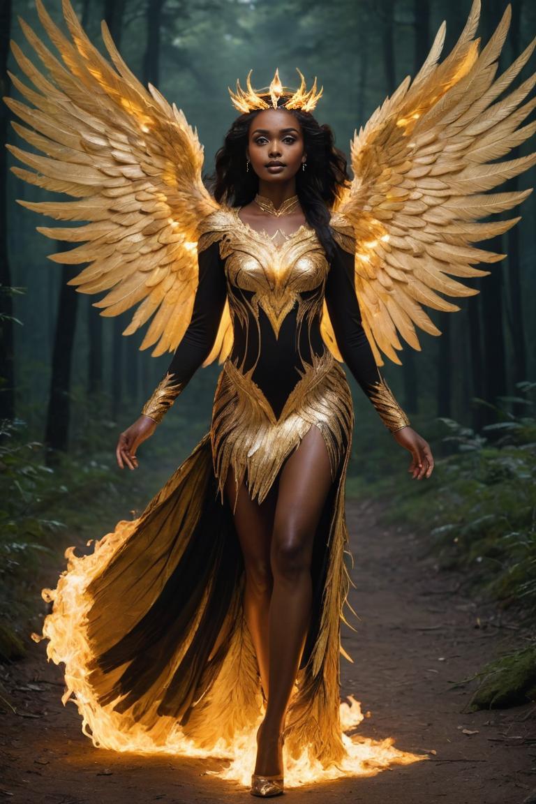 Photify AI prompt preview for Woman Golden Phoenix pack - 240 - 2025-05-09T08:34:57.804Z