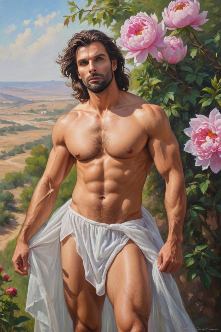 Photify AI prompt preview for Man Before Flowers pack - 240 - 2025-05-30T23:37:44.439Z