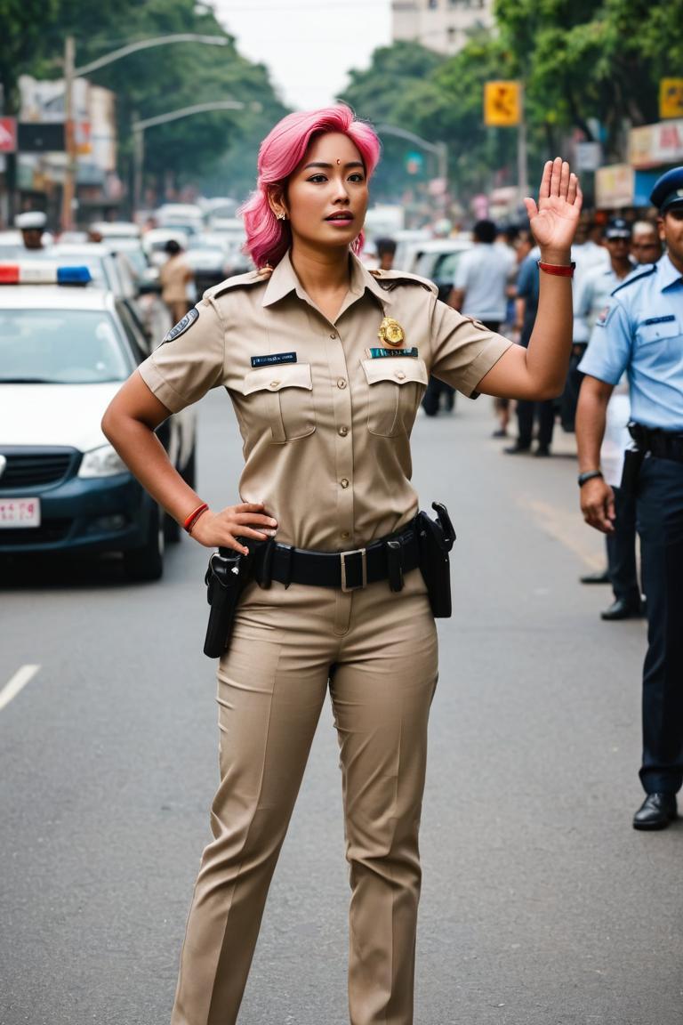 Photify AI prompt preview for Indian Police Woman pack - 240 - 2025-05-09T06:13:22.833Z