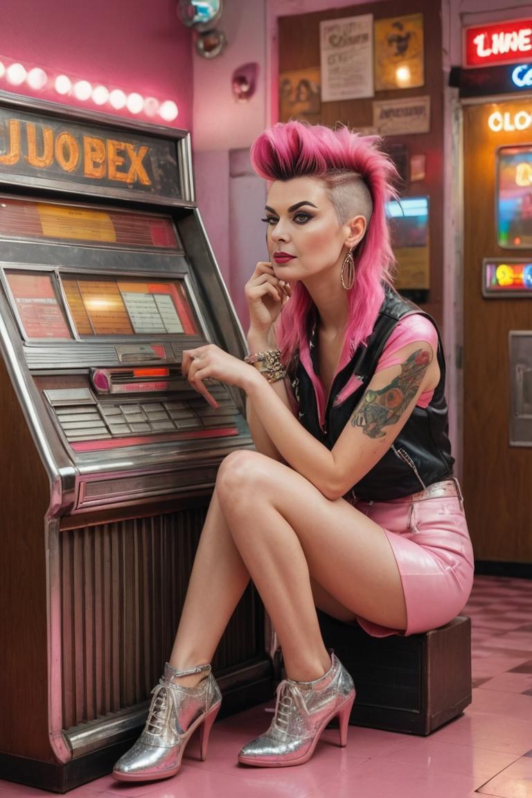 Photify AI prompt preview for Punk Diva In Hot Pink pack - 240 - 2025-04-28T02:52:22.874Z