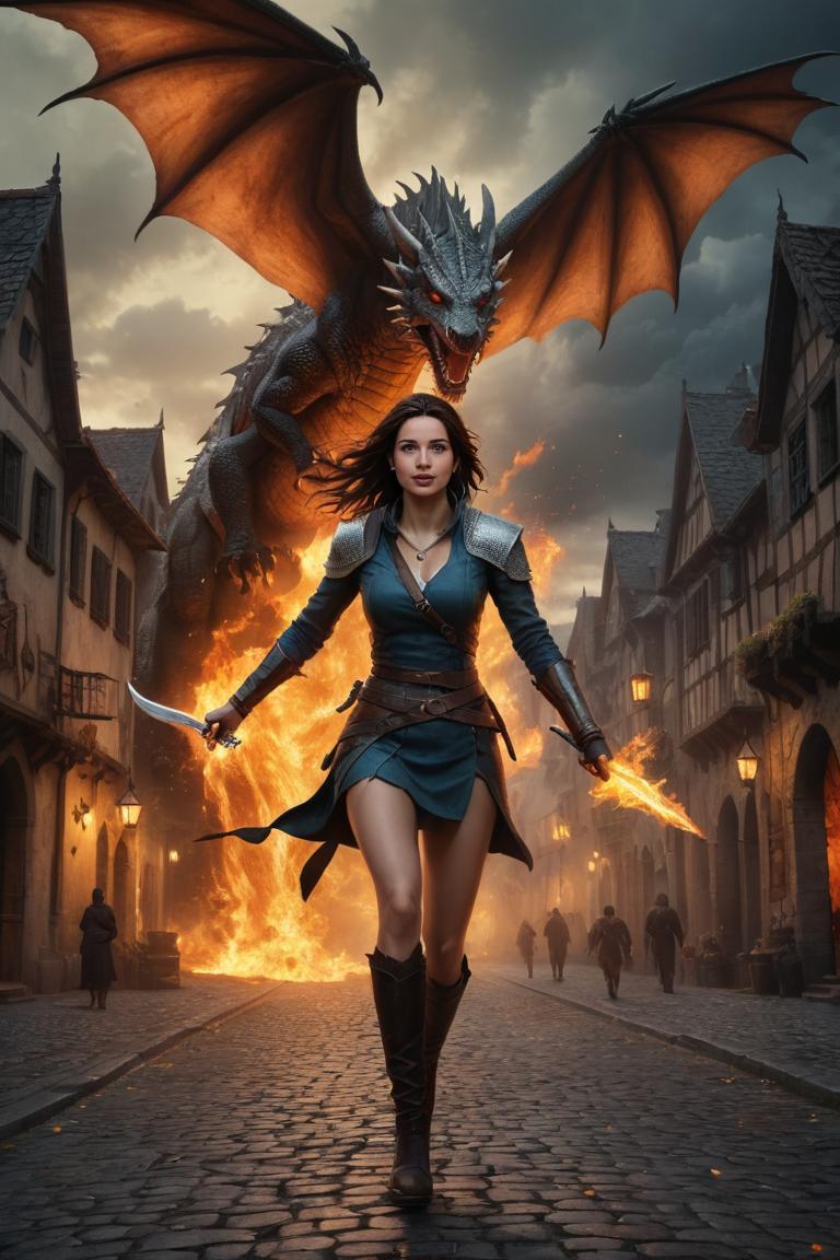 Photify AI prompt preview for Dragons Attacking A Fantasy City pack - 240 - 2025-05-14T04:43:51.329Z