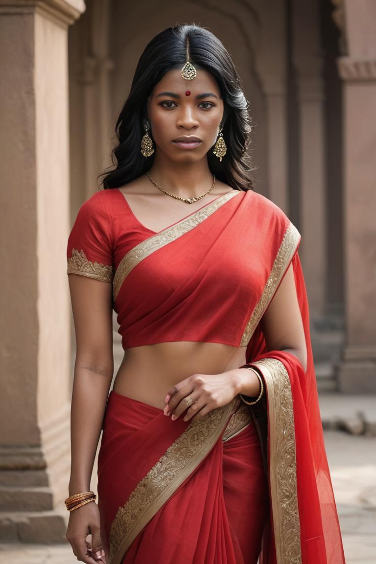 Photify AI prompt preview for Radiant Red Sari pack - 240 - 2025-06-11T02:58:06.574Z