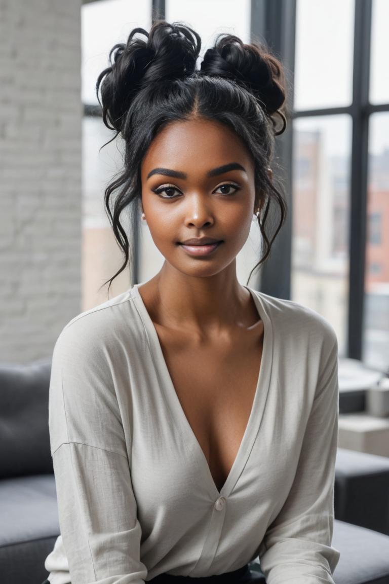 Photify AI prompt preview for Messy Bun Styles pack - 240 - 2025-09-12T13:50:30.647Z