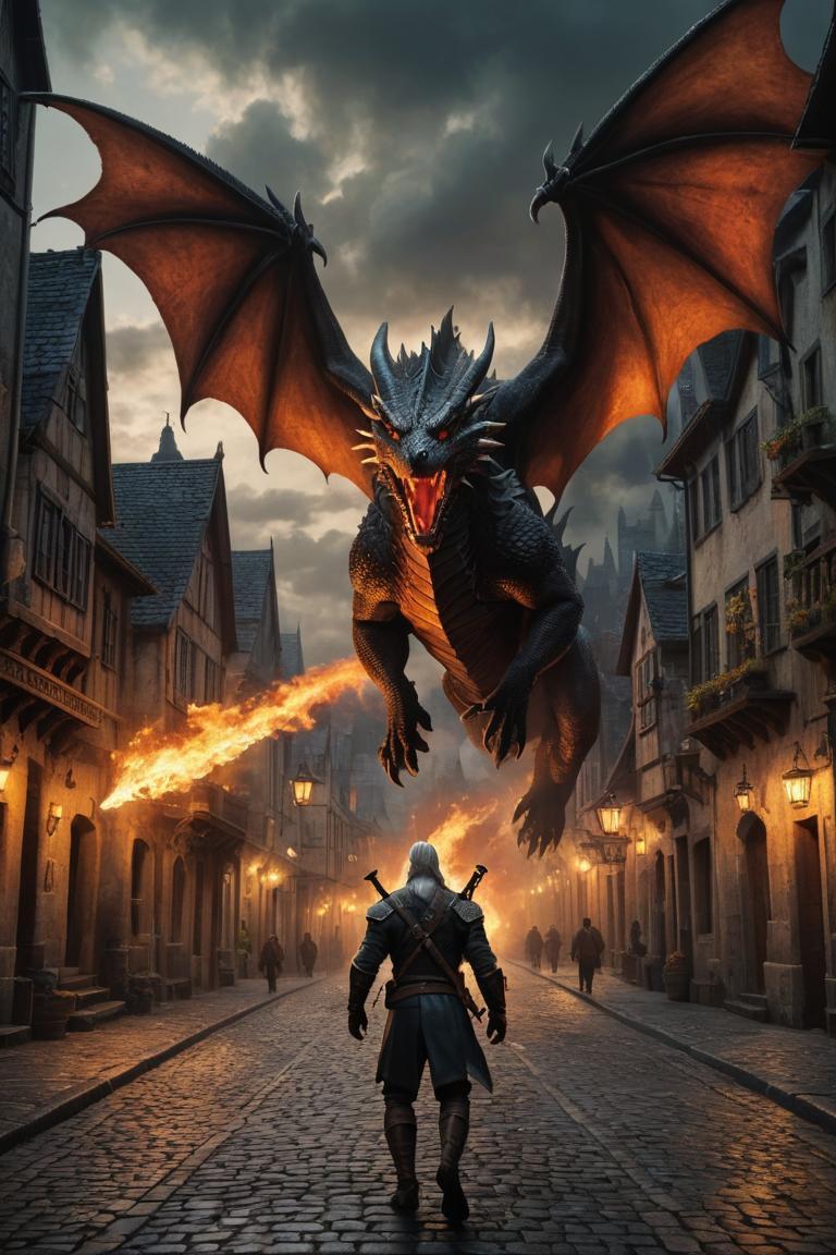 Photify AI prompt preview for Dragons Attacking A Fantasy City pack - 240 - 2025-05-14T04:43:51.329Z