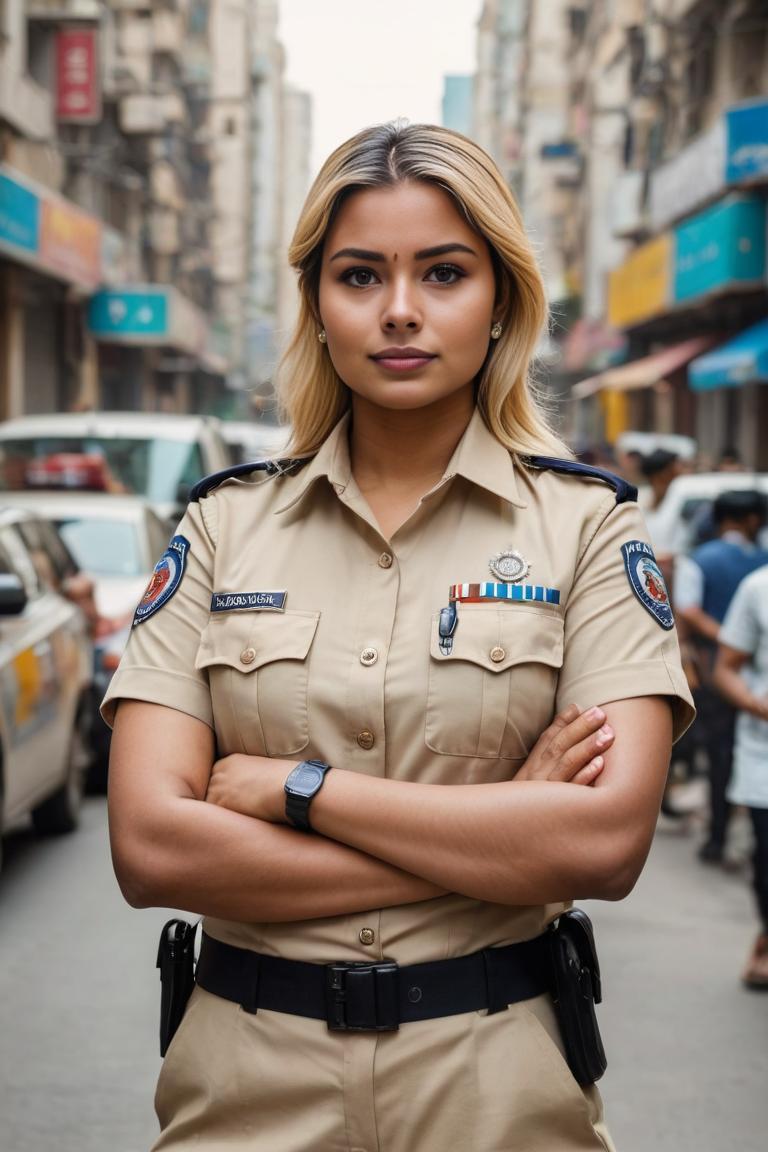 Photify AI prompt preview for Indian Police Woman pack - 240 - 2025-05-09T06:13:22.833Z