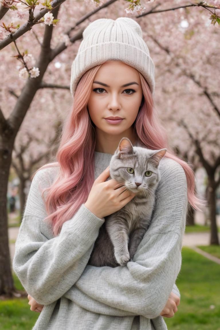 Photify AI prompt preview for Cute Girl With Cat pack - 240 - 2025-05-31T00:26:26.221Z