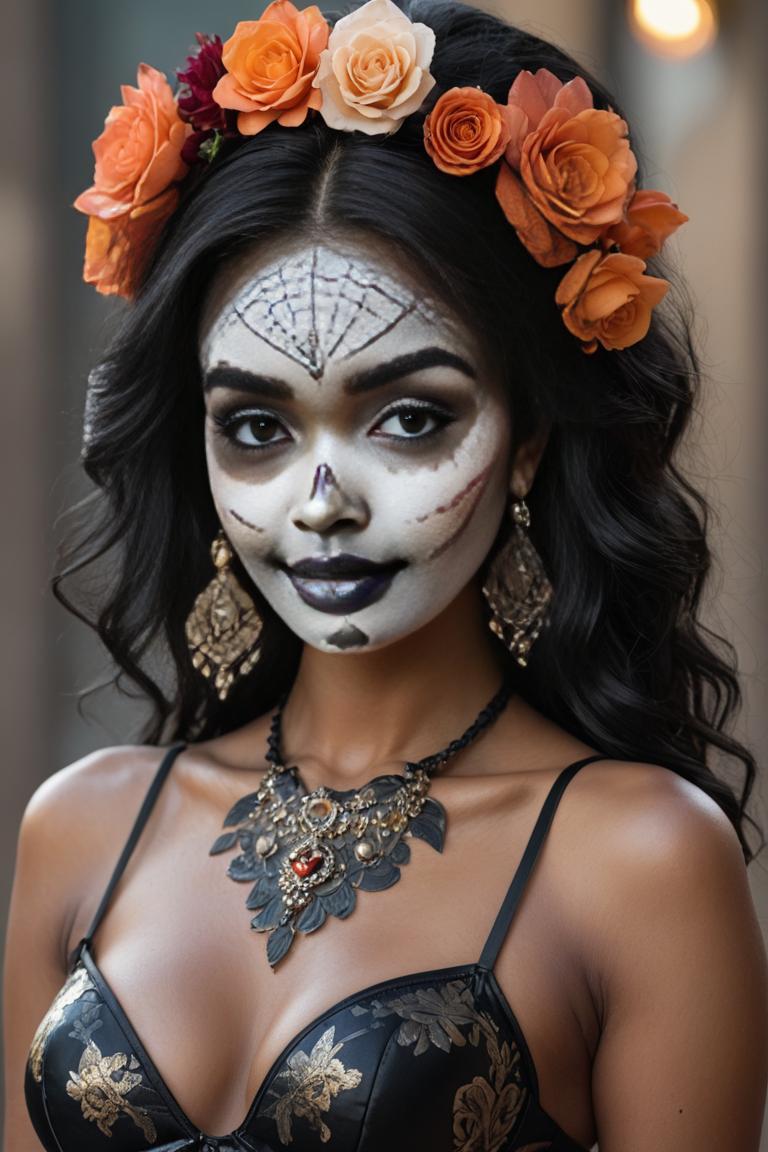 Photify AI prompt preview for Skull Gothic Makeup pack - 240 - 2025-05-31T00:21:17.019Z