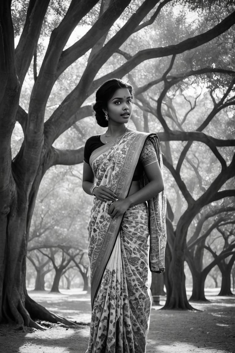Photify AI prompt preview for B & W Saree Photoshoot pack - 240 - 2025-05-31T00:01:00.560Z