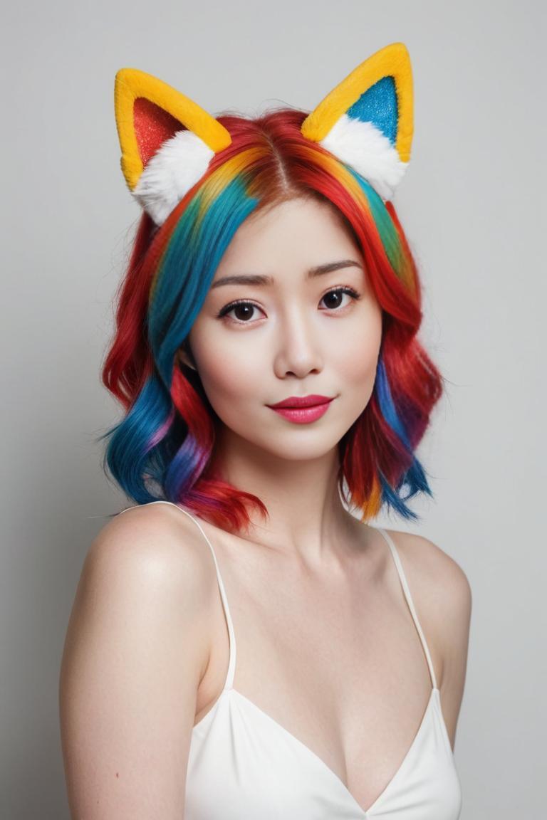 Photify AI prompt preview for Rainbow Haired Beauty pack - 240 - 2025-05-31T00:19:18.181Z