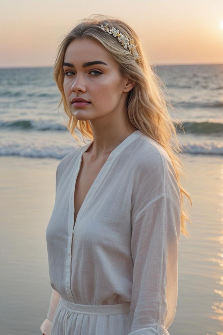 Photify AI prompt preview for Linen Beach Sunrise pack - 240 - 2025-04-24T01:15:33.193Z