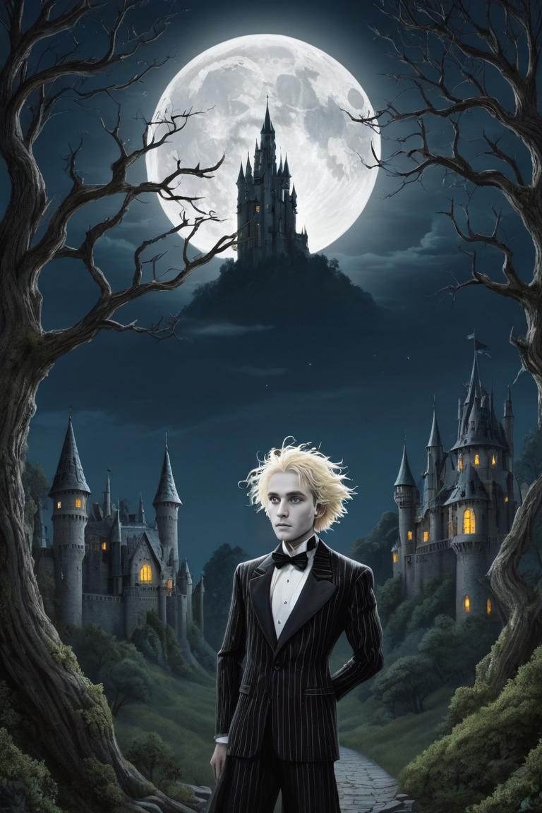 Photify AI prompt preview for Gothic Night Tim Burton Style pack - 240 - 2025-04-27T05:59:05.508Z