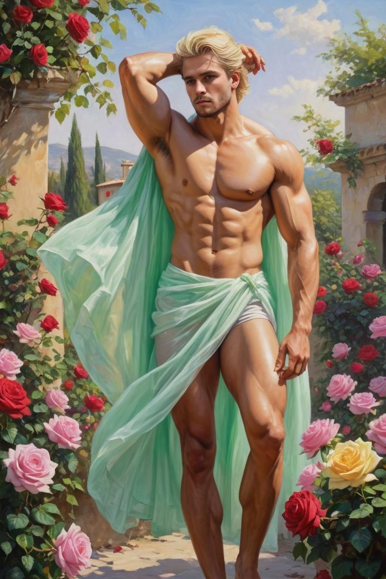 Photify AI prompt preview for Man Before Flowers pack - 240 - 2025-05-30T23:37:44.439Z