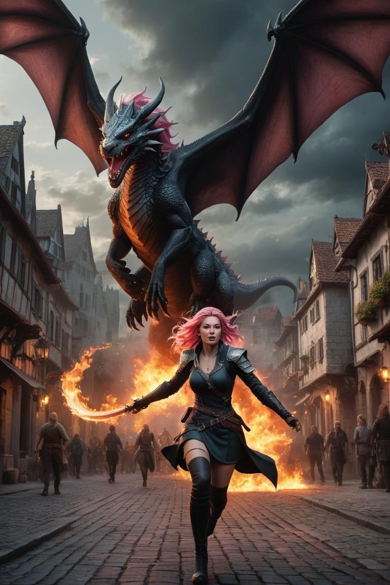Photify AI prompt preview for Dragons Attacking A Fantasy City pack - 240 - 2025-05-14T04:43:51.329Z