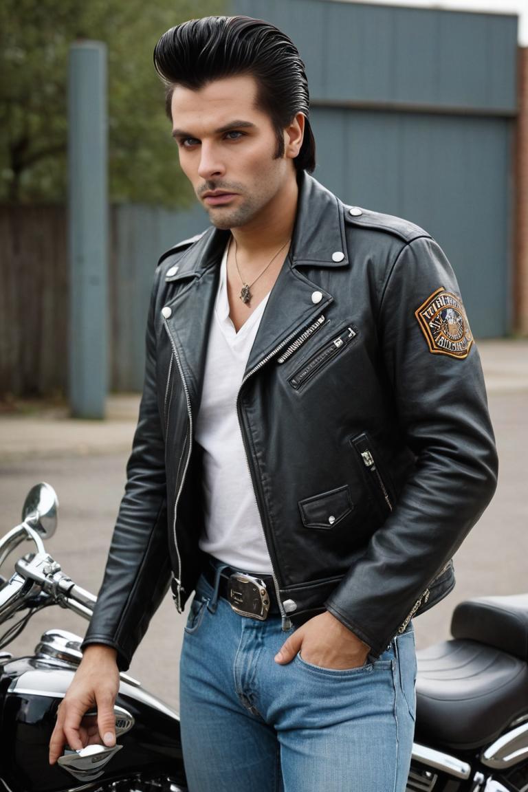Photify AI prompt preview for Greasers On Harleys pack - 240 - 2025-05-30T23:47:38.304Z