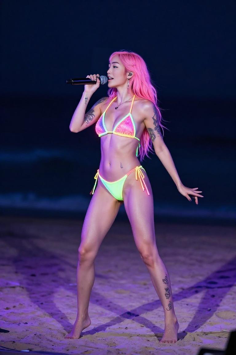 Photify AI prompt preview for Neon Beach Singer pack - 240 - 2026-09-22T08:35:52.020Z