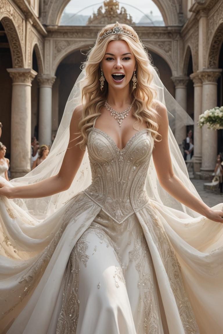 Photify AI prompt preview for Bold And Bright Wedding Dresss pack - 240 - 2025-04-28T02:47:11.859Z