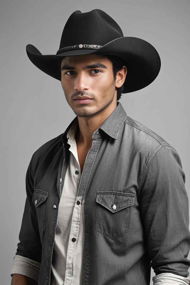 Photify AI prompt preview for Monochrome Cowboy pack - 240 - 2025-04-26T17:11:16.644Z