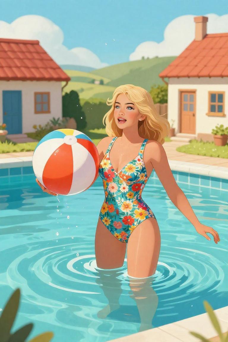 Photify AI prompt preview for Village Pool Illustrated pack - 240 - 2026-08-19T17:33:41.065Z