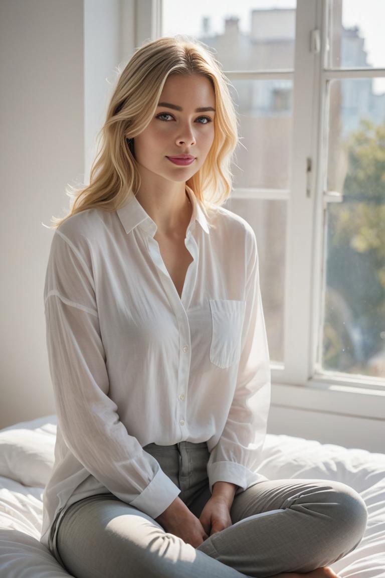 Photify AI prompt preview for White Shirt Seduction pack - 240 - 2025-12-11T05:52:31.607Z