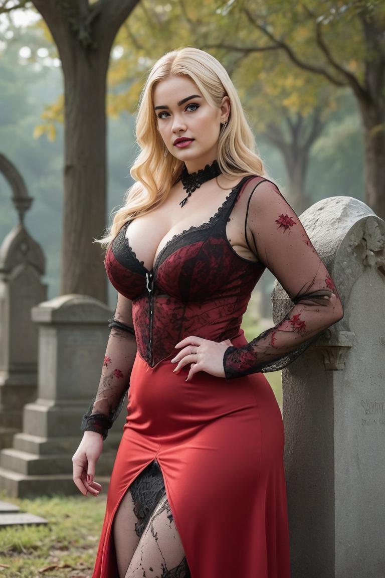 Photify AI prompt preview for Goth Curvy Pinups In Graveyard pack - 240 - 2025-05-30T23:46:28.132Z