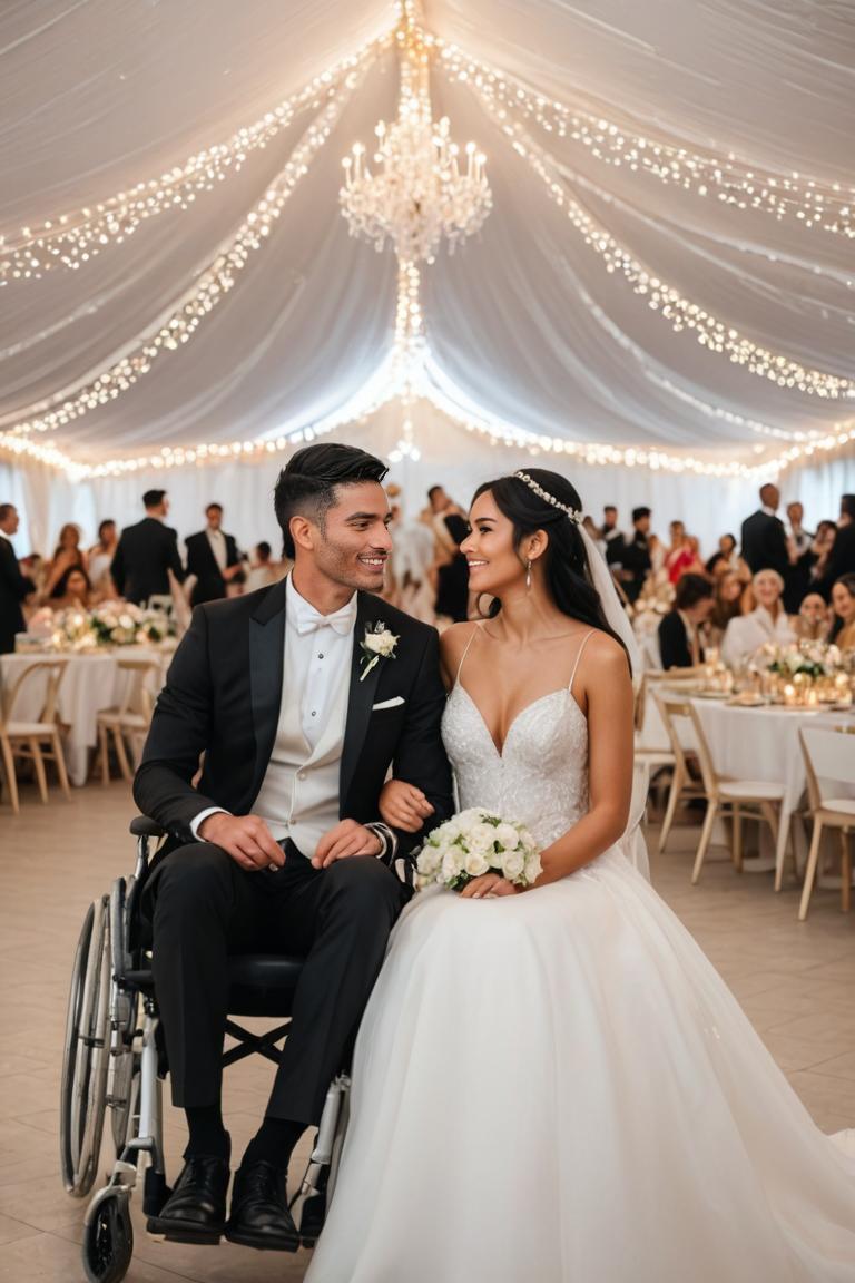 Photify AI prompt preview for Wheelchair Wedding pack - 240 - 2025-08-24T07:22:54.086Z