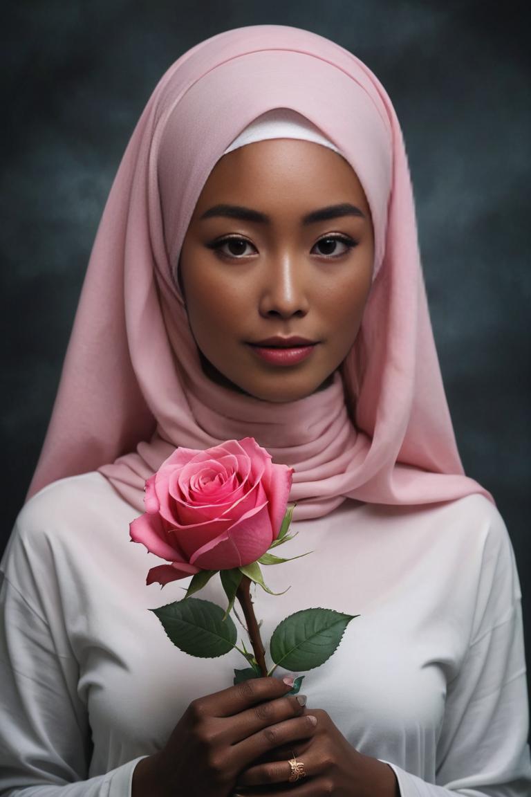 Photify AI prompt preview for Hijab And Flowers pack - 240 - 2025-05-31T00:03:02.689Z