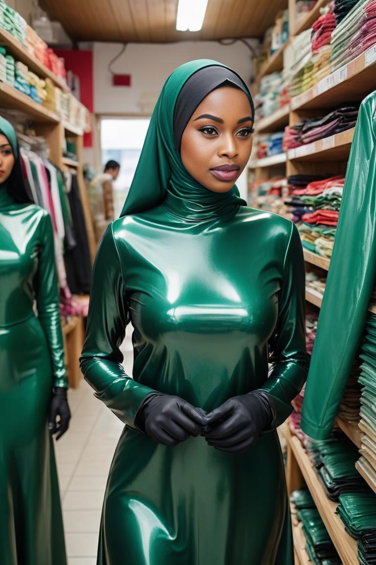Photify AI prompt preview for Latex Hijab Fashion pack - 240 - 2025-09-09T23:47:22.870Z