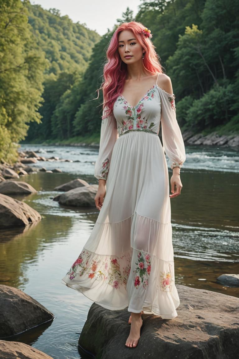 Photify AI prompt preview for River Muse In White Dress pack - 240 - 2025-04-20T17:06:21.284Z