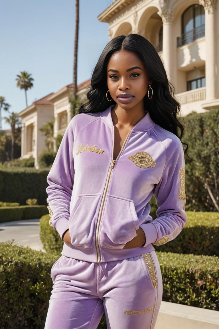Photify AI prompt preview for Juicy Couture Tracksuits pack - 240 - 2025-04-24T00:57:55.515Z