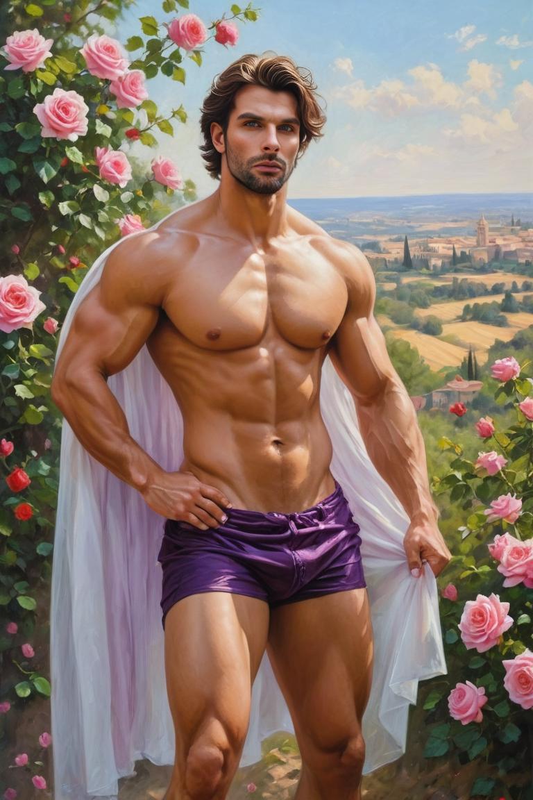 Photify AI prompt preview for Man Before Flowers pack - 240 - 2025-05-30T23:37:44.439Z