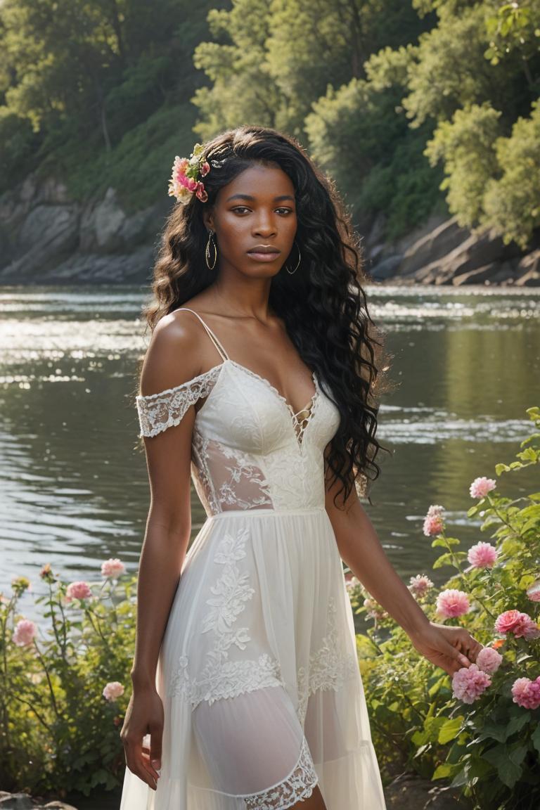 Photify AI prompt preview for River Muse In White Dress pack - 240 - 2025-04-20T17:06:21.284Z