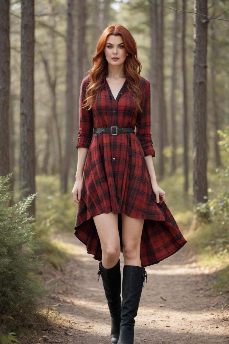 Photify AI prompt preview for Red Plaid Dress pack - 240 - 2025-05-31T00:33:38.103Z