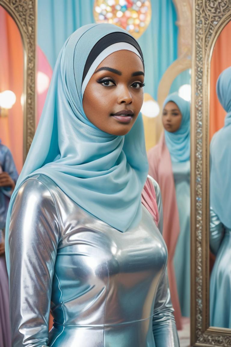 Photify AI prompt preview for Latex Hijab Fashion pack - 240 - 2025-09-09T23:47:22.870Z