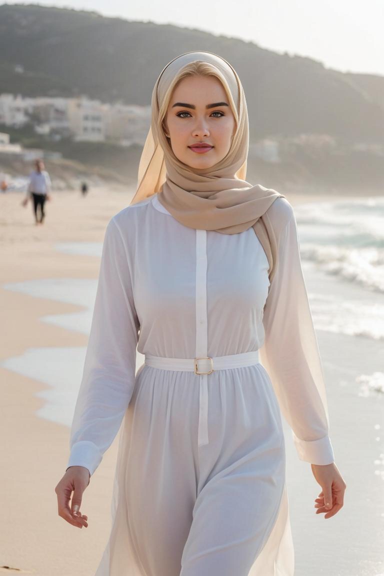Photify AI prompt preview for Hijab Beach pack - 240 - 2025-05-31T00:15:11.097Z