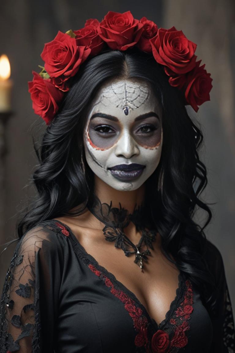 Photify AI prompt preview for Skull Gothic Makeup pack - 240 - 2025-05-31T00:21:17.019Z