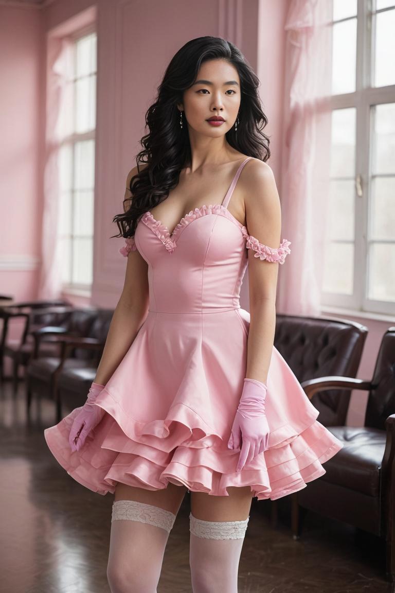 Photify AI prompt preview for Pink Wide Short Ruffle Skirt pack - 240 - 2025-04-26T17:57:36.001Z