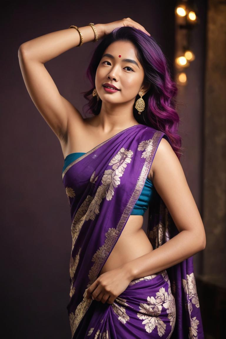 Photify AI prompt preview for Floral Printed Saree pack - 240 - 2025-05-31T00:17:16.667Z