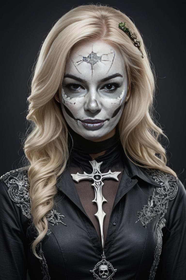Photify AI prompt preview for Skull Gothic Makeup pack - 240 - 2025-05-31T00:21:17.019Z