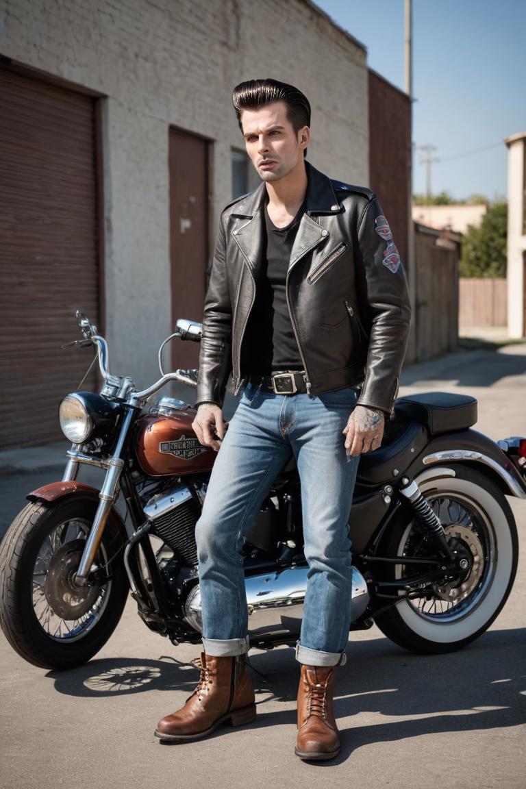 Photify AI prompt preview for Greasers On Harleys pack - 240 - 2025-05-30T23:47:38.304Z