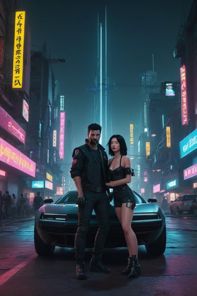 Photify AI prompt preview for Cyberpunk Couple pack - 240 - 2025-04-26T20:05:07.601Z