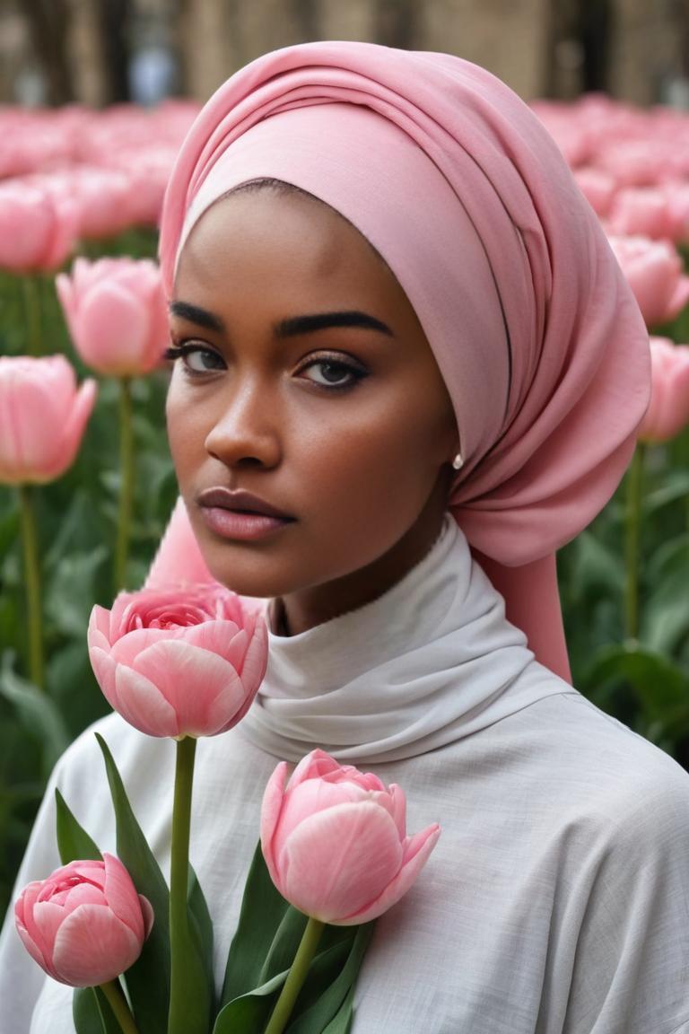 Photify AI prompt preview for Hijab And Flowers pack - 240 - 2025-05-31T00:03:02.689Z