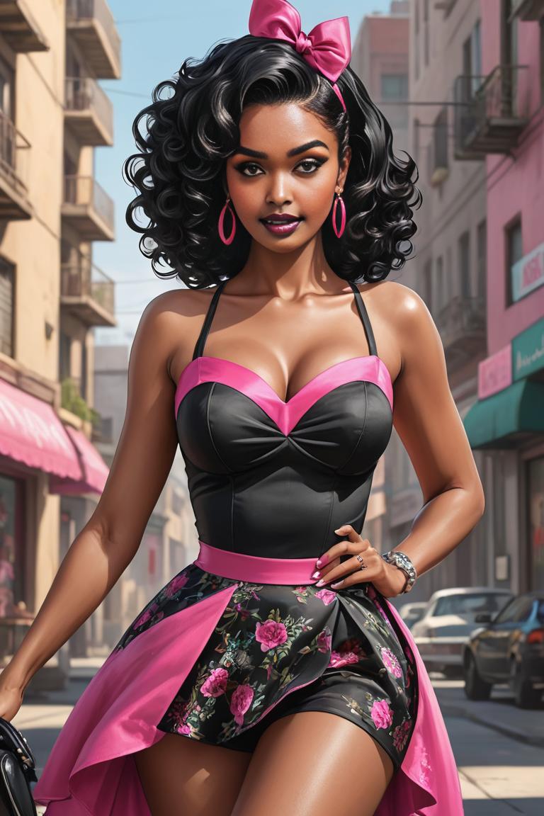 Photify AI prompt preview for Glamour Pin-up Mini Skirt Girl pack - 240 - 2025-04-27T14:25:33.825Z