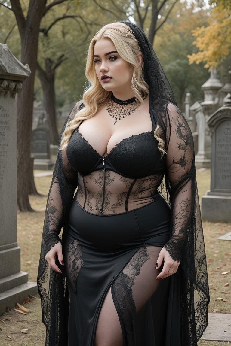 Photify AI prompt preview for Goth Curvy Pinups In Graveyard pack - 240 - 2025-05-30T23:46:28.132Z