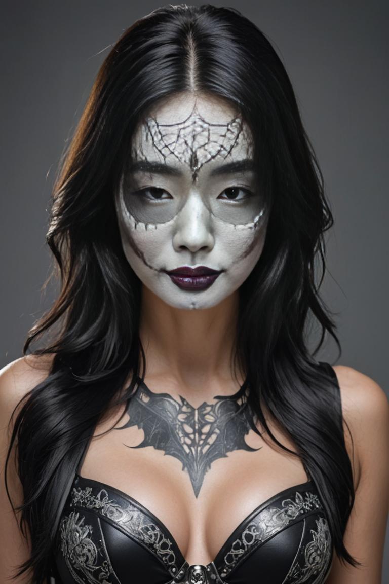 Photify AI prompt preview for Skull Gothic Makeup pack - 240 - 2025-05-31T00:21:17.019Z