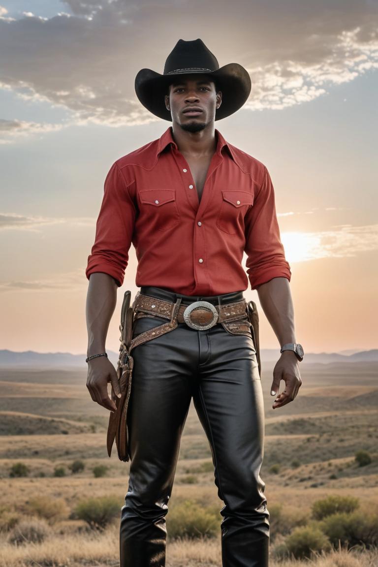 Photify AI prompt preview for Leather Cowboy Vibes pack - 240 - 2025-07-20T10:45:31.073Z