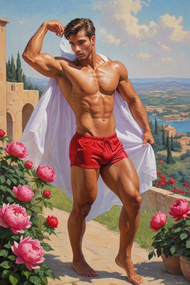 Photify AI prompt preview for Man Before Flowers pack - 240 - 2025-05-30T23:37:44.439Z