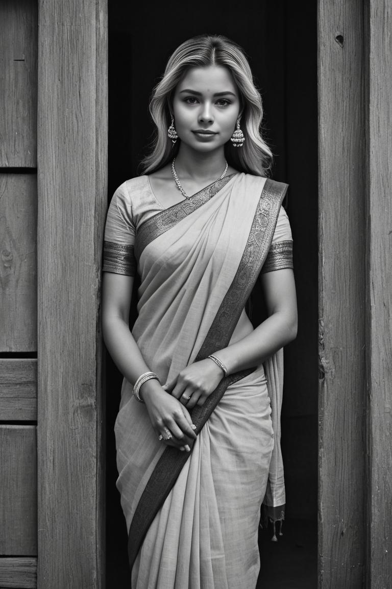 Photify AI prompt preview for B & W Saree Photoshoot pack - 240 - 2025-05-31T00:01:00.560Z