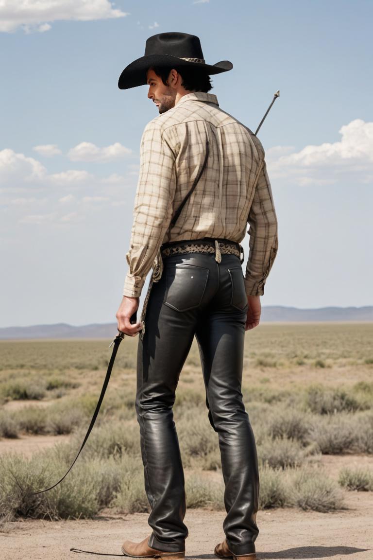 Photify AI prompt preview for Leather Cowboy Vibes pack - 240 - 2025-07-20T10:45:31.073Z